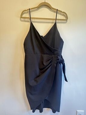 BCBG Generation Black Wrap Style Cocktail Dress Size 10 NWT